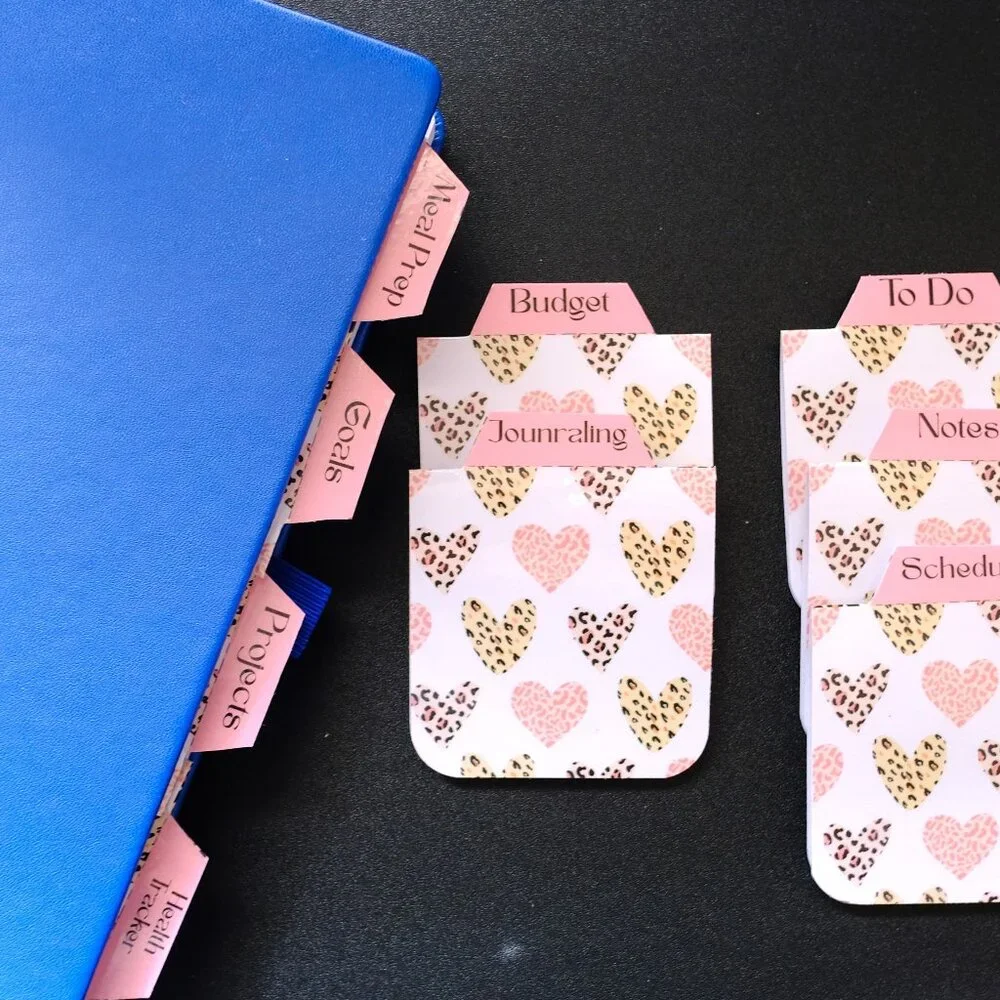 Handmade Magnetic Planner Tabs, journal, notebook, dividers, gift, animal print